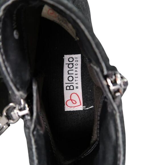 Blondo Shoes Womens 6 Bootie Block Heel Classic Leather Fashion Waterproof Black - Picture 9 of 16